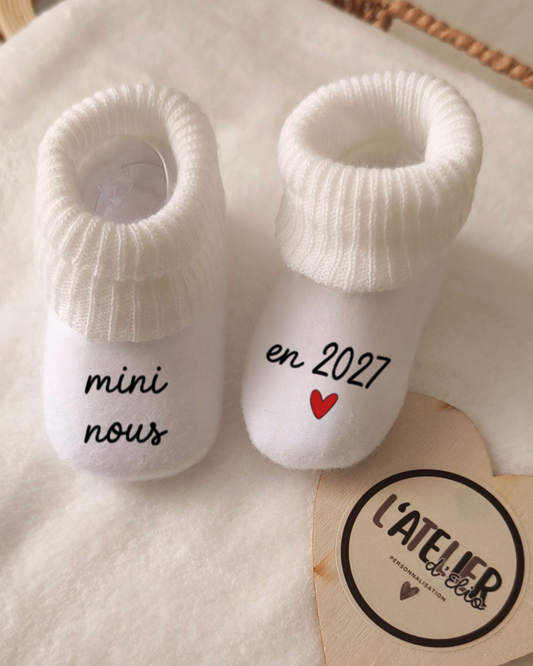 CHAUSSETTE ANNONCE GROSSESSE | Mini nous en 2026/2027