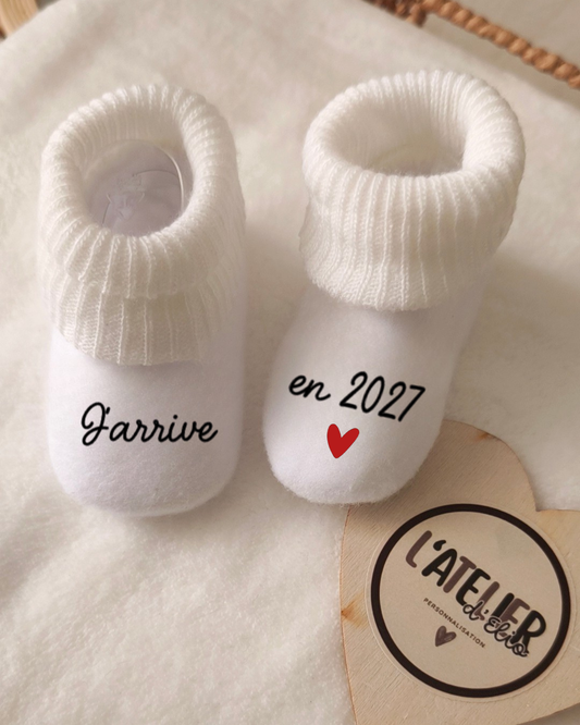 CHAUSSETTE ANNONCE GROSSESSE | J'arrive en 2026/2027