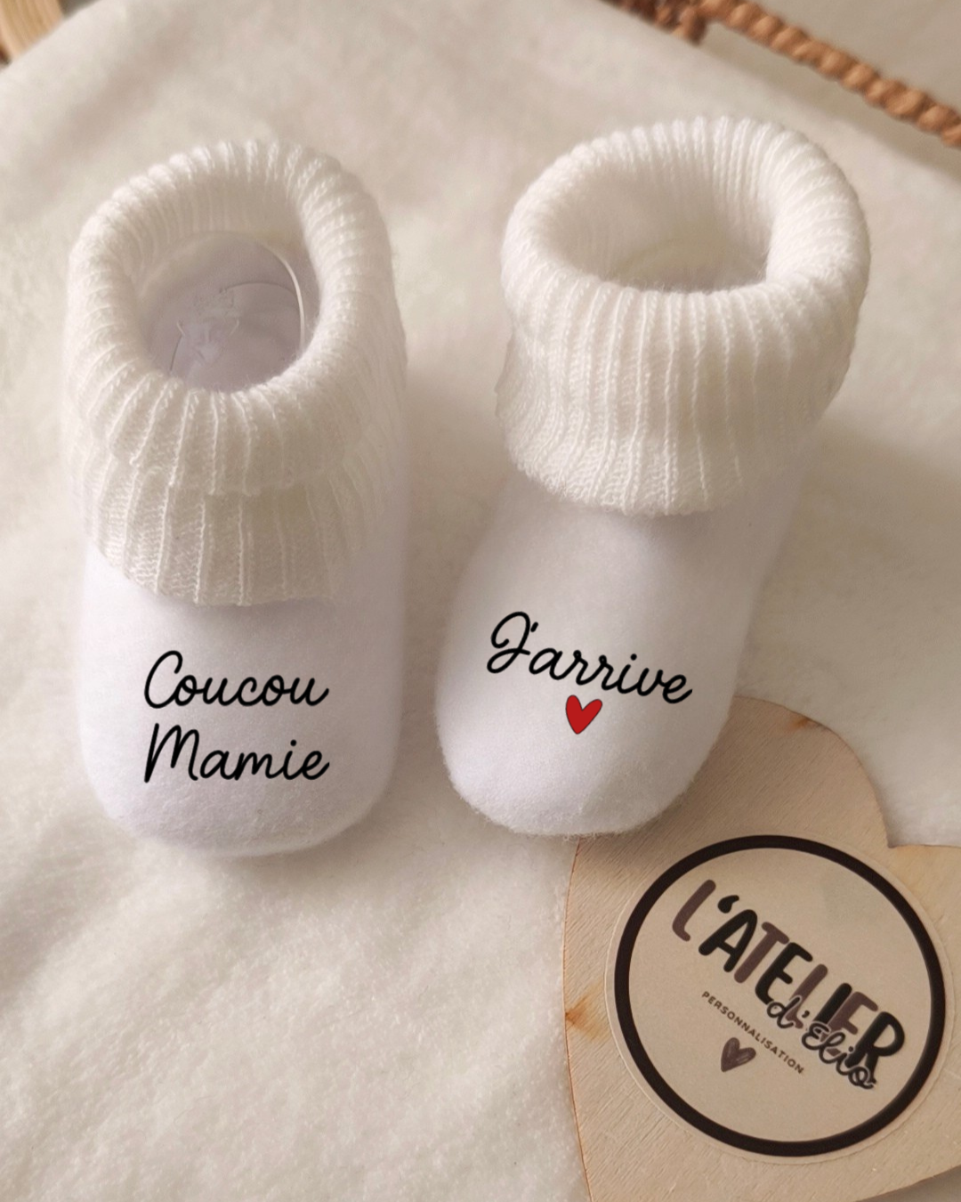 CHAUSSETTE ANNONCE | Coucou Mamie j'arrive