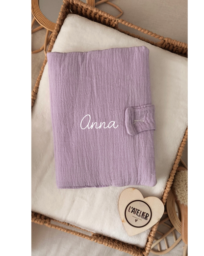 Protège carnet de santé Violet - Prénom