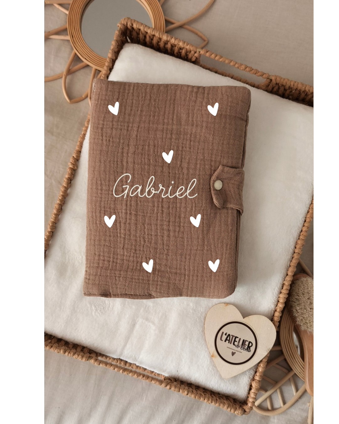 Protège carnet de santé Brun - Petit symbole