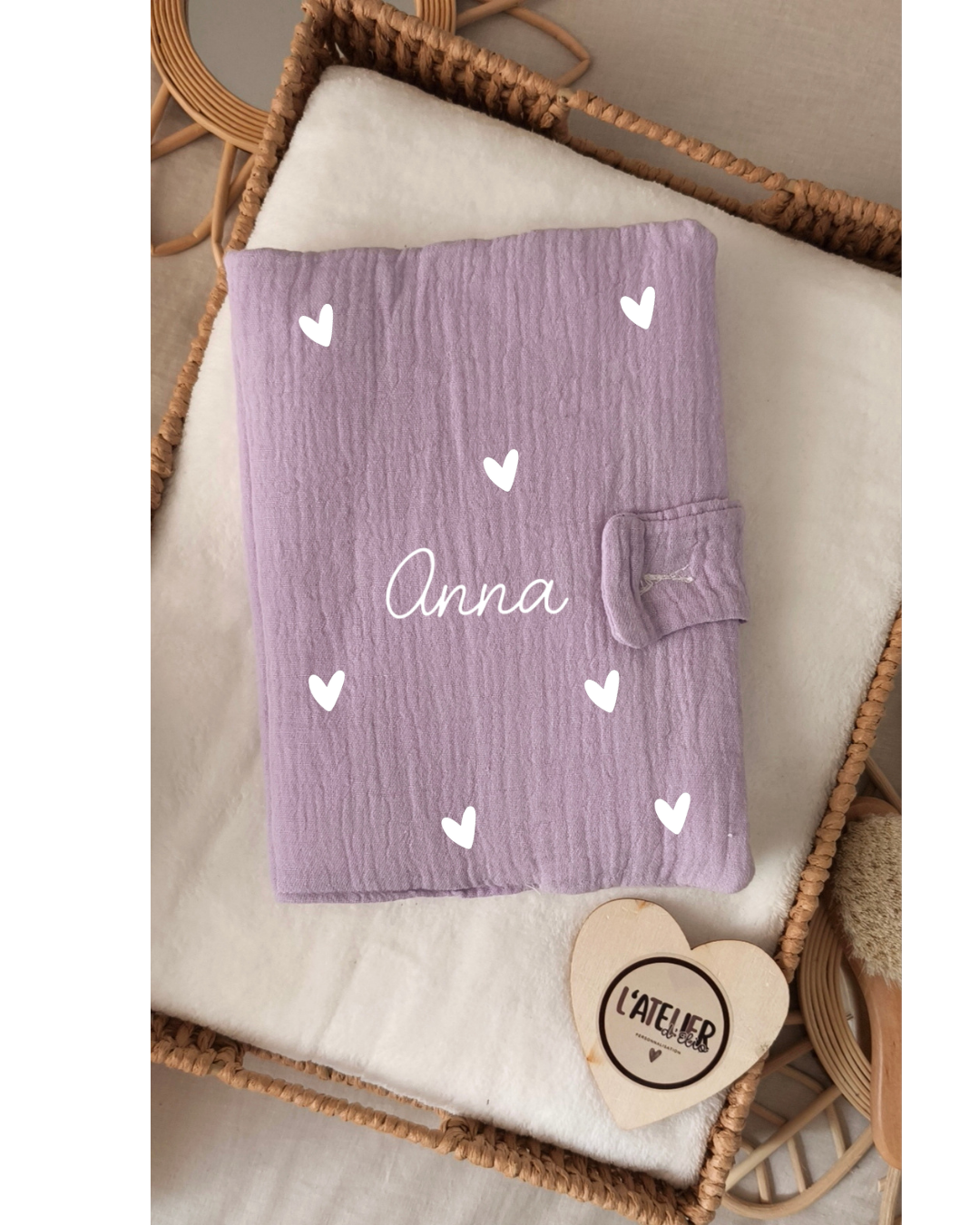 Protège carnet de santé Violet - Petit symbole