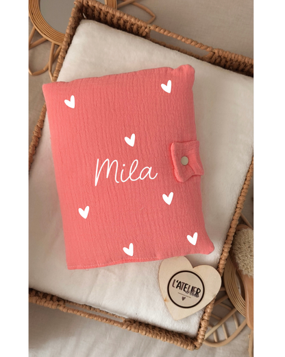 Protège carnet de santé Rose Fushia - Petit symbole