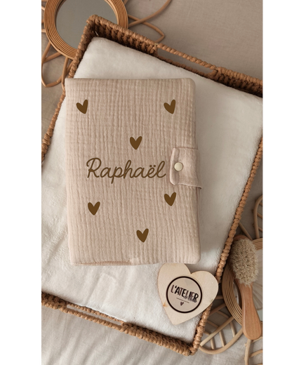 Protège carnet de santé Beige - Petit symbole