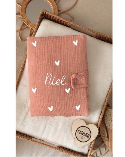 Protège carnet de santé Vieux rose - Petit symbole