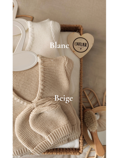 Tenue de naissance - Initial sur chaussons